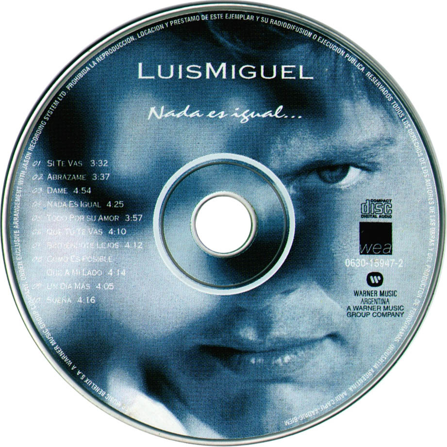 Cartula Cd de Luis Miguel - Nada Es Igual...
