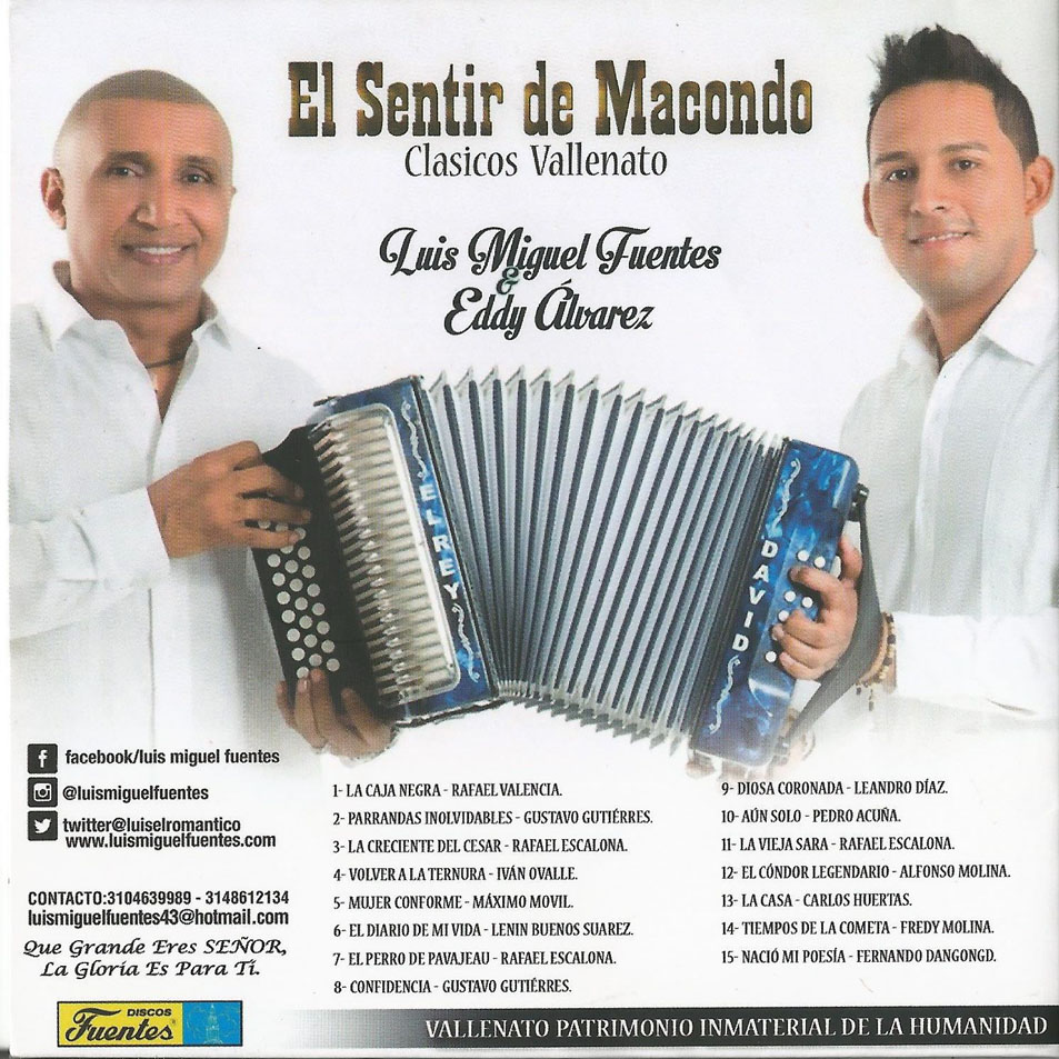 Cartula Interior Frontal de Luis Miguel Fuentes & Eddy Alvarez - El Sentir De Macondo