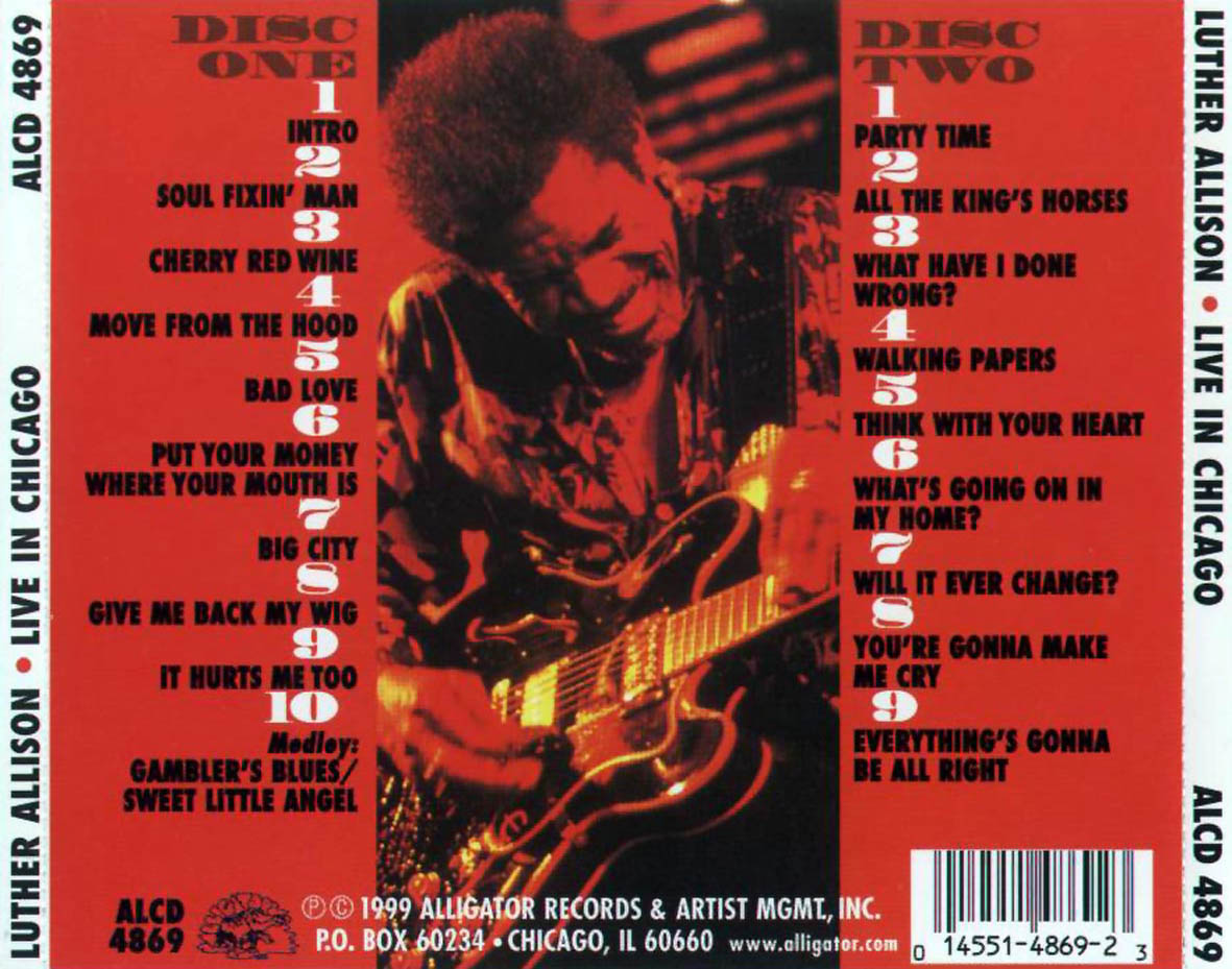 Cartula Trasera de Luther Allison - Live In Chicago