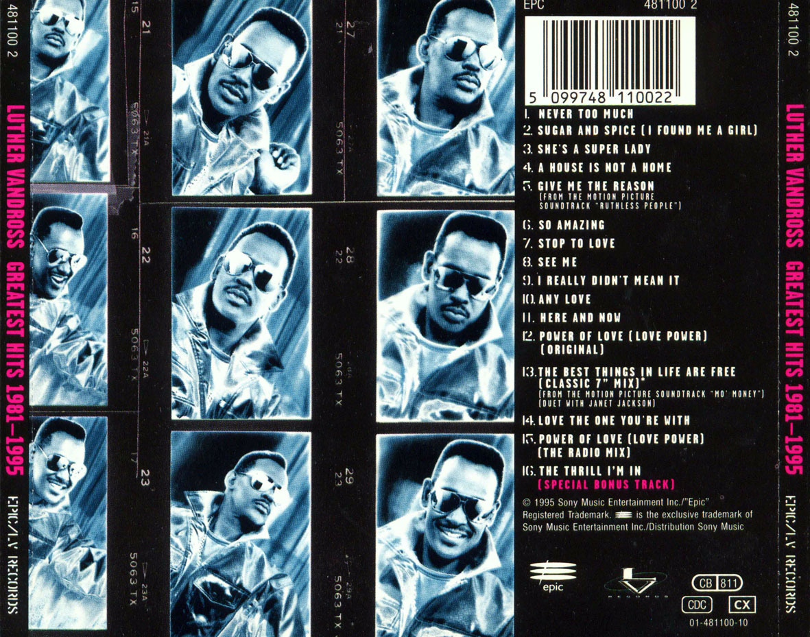 Cartula Trasera de Luther Vandross - Greatest Hits 1981-1995