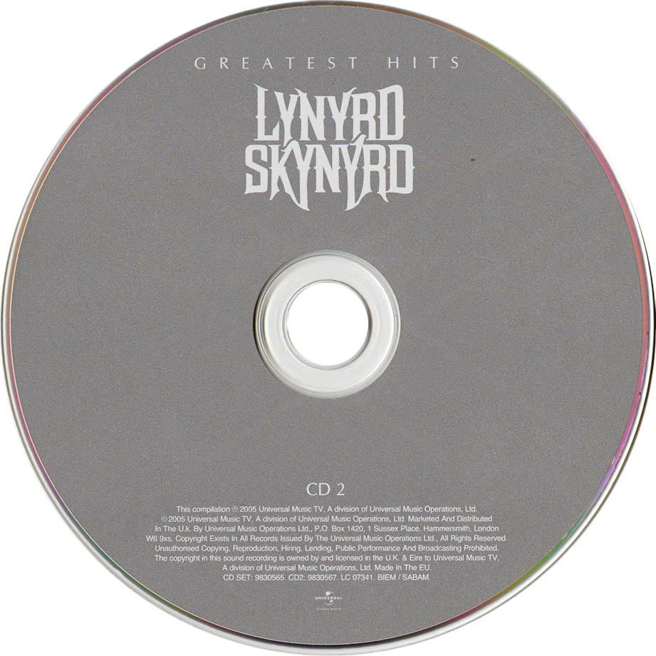 Cartula Cd2 de Lynyrd Skynyrd - Greatest Hits