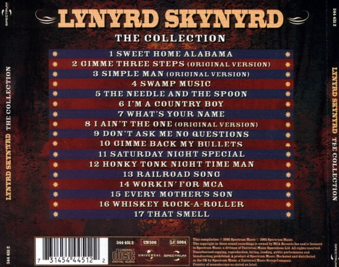 Cartula Trasera de Lynyrd Skynyrd - The Collection