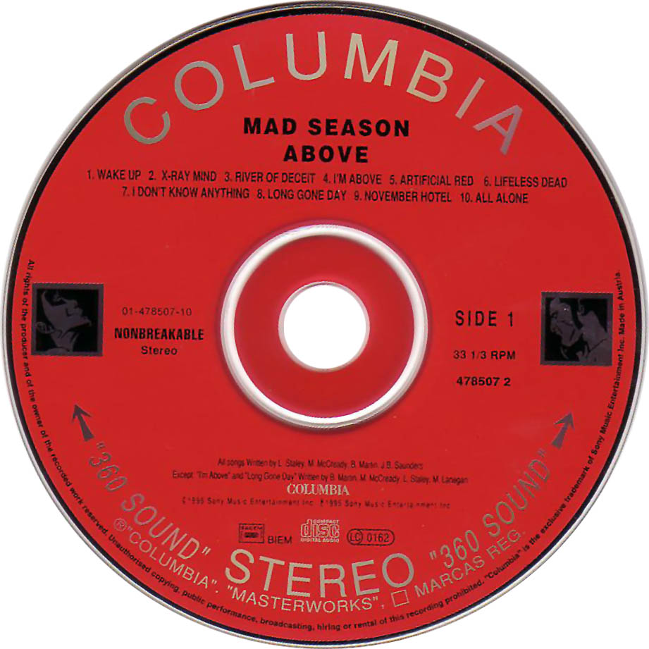 Cartula Cd de Mad Season - Above