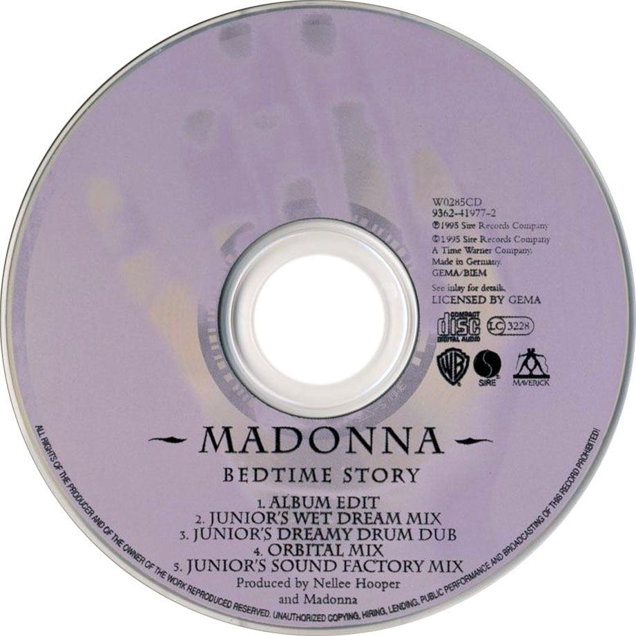 Cartula Cd de Madonna - Bedtime Story (Cd Single)