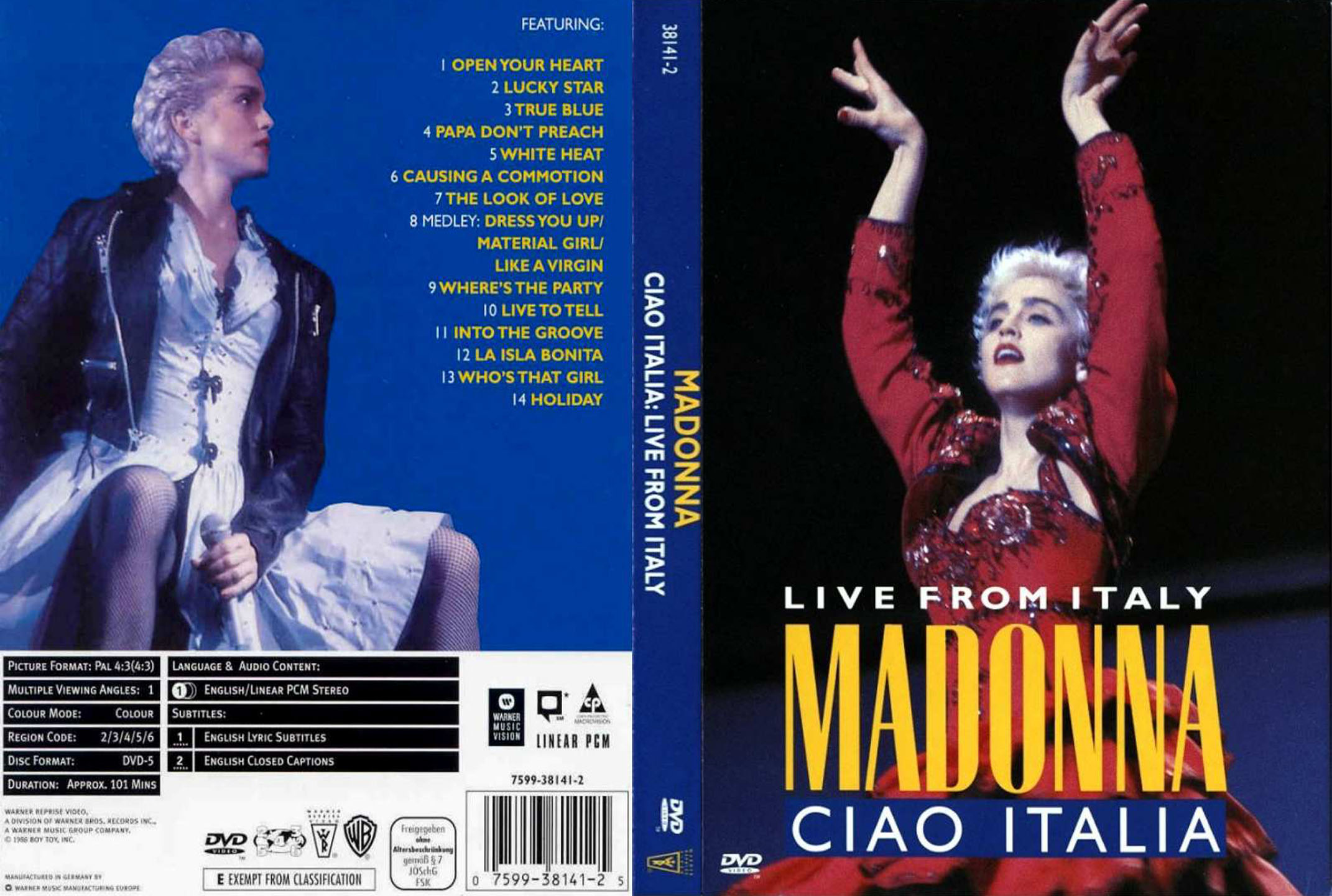 Cartula Caratula de Madonna - Ciao Italia: Live From Italy (Dvd)
