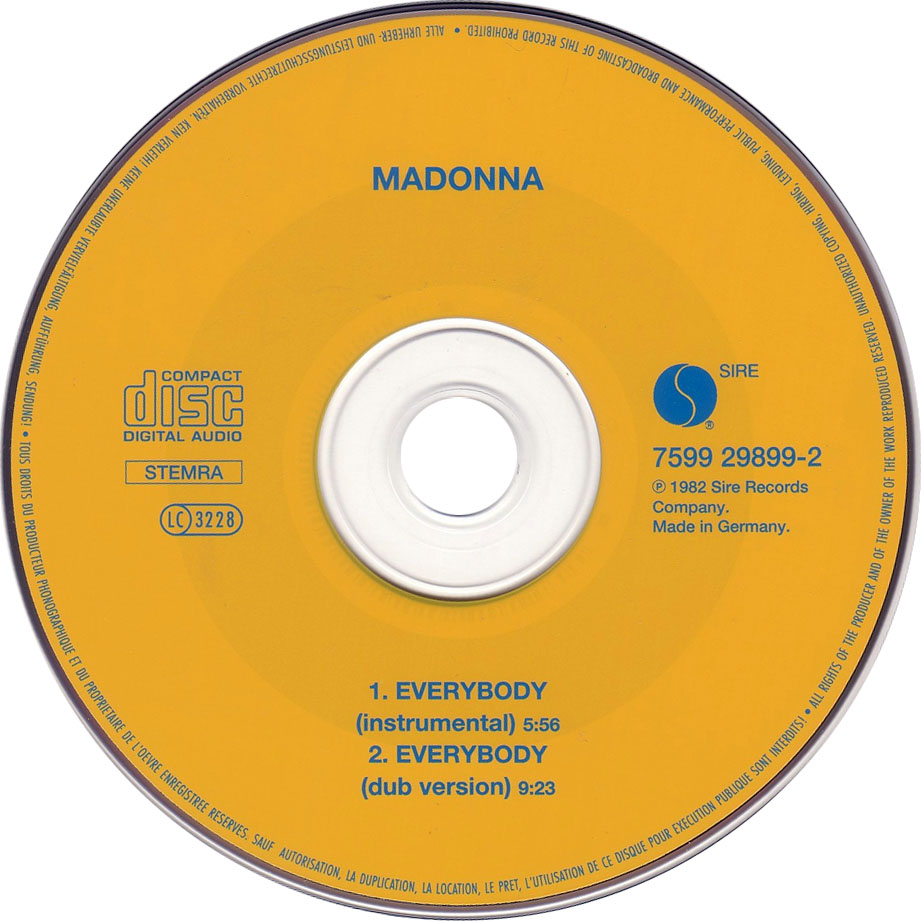 Cartula Cd de Madonna - Everybody (Cd Single)
