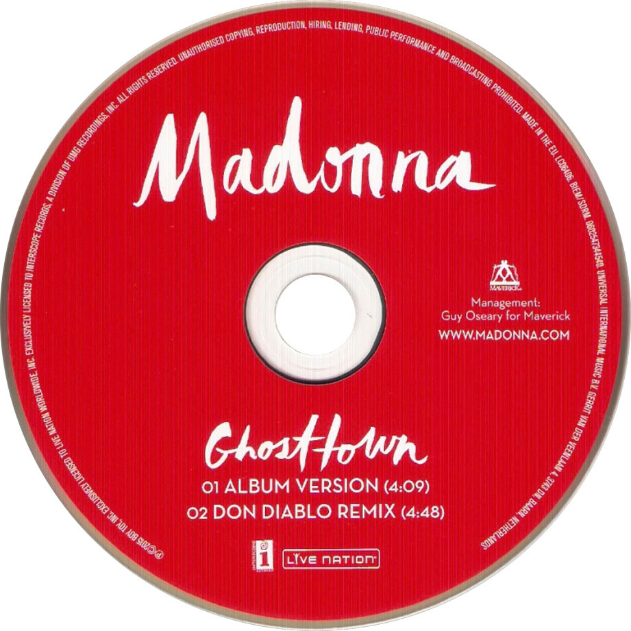 Cartula Cd de Madonna - Ghosttown (Cd Single)