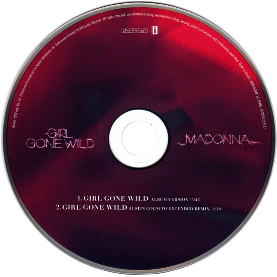 Cartula Cd de Madonna - Girl Gone Wild (Cd Single)
