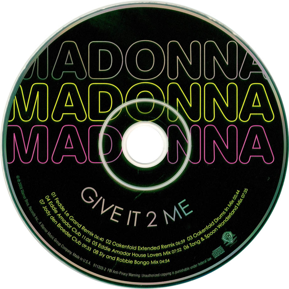 Cartula Cd de Madonna - Give It 2 Me (Cd Single)