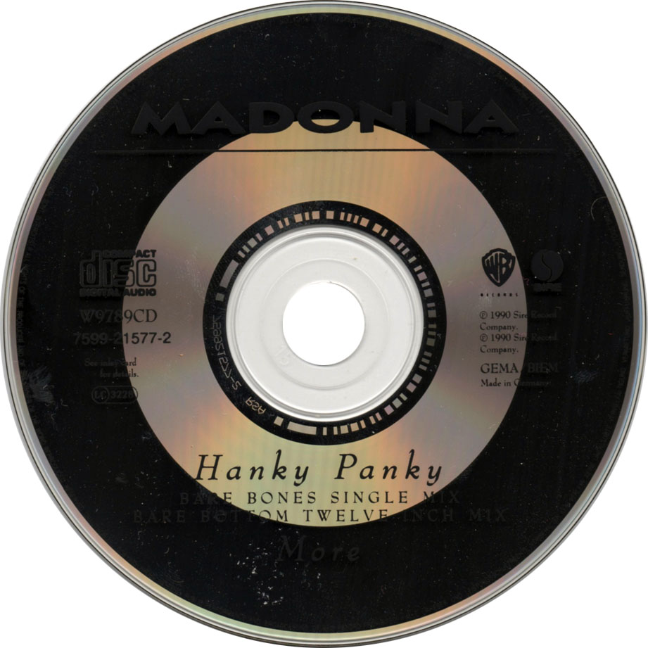 Cartula Cd de Madonna - Hanky Panky (Cd Single)