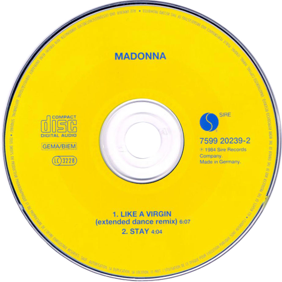 Cartula Cd de Madonna - Like A Virgin (Cd Single)