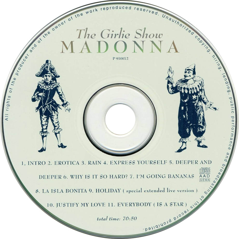 Cartula Cd de Madonna - The Girlie Show