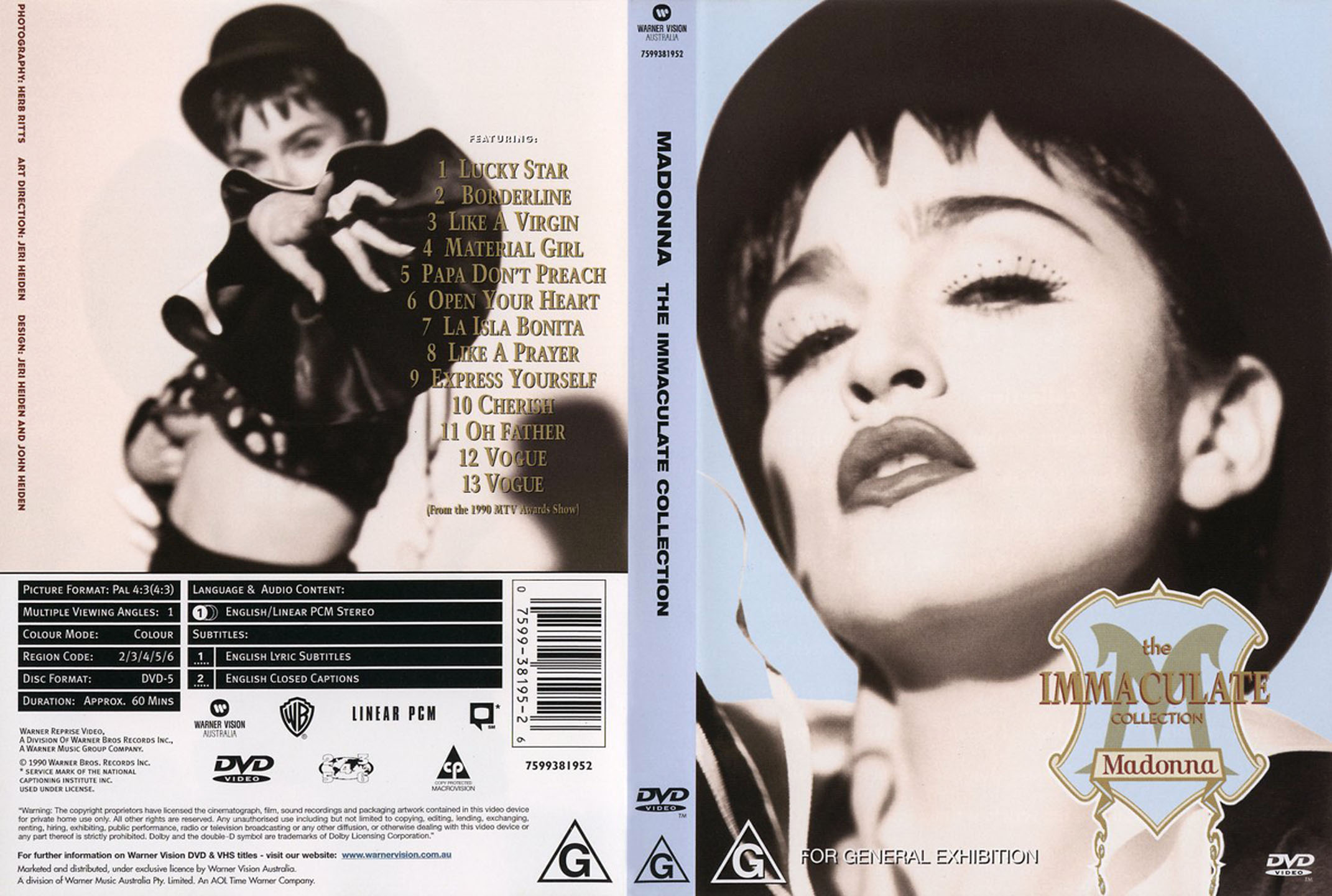Cartula Caratula de Madonna - The Immaculate Collection (Dvd)