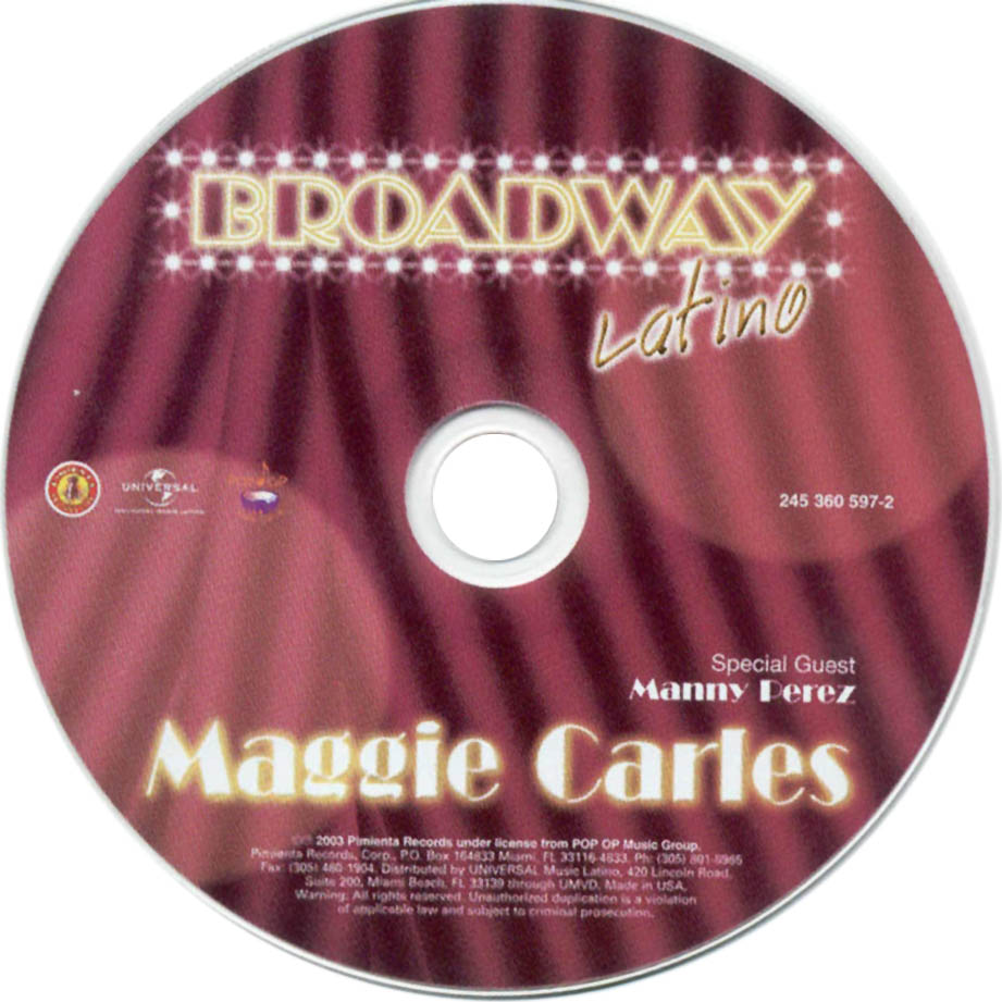 Cartula Cd de Maggie Carles - Broadway Latino