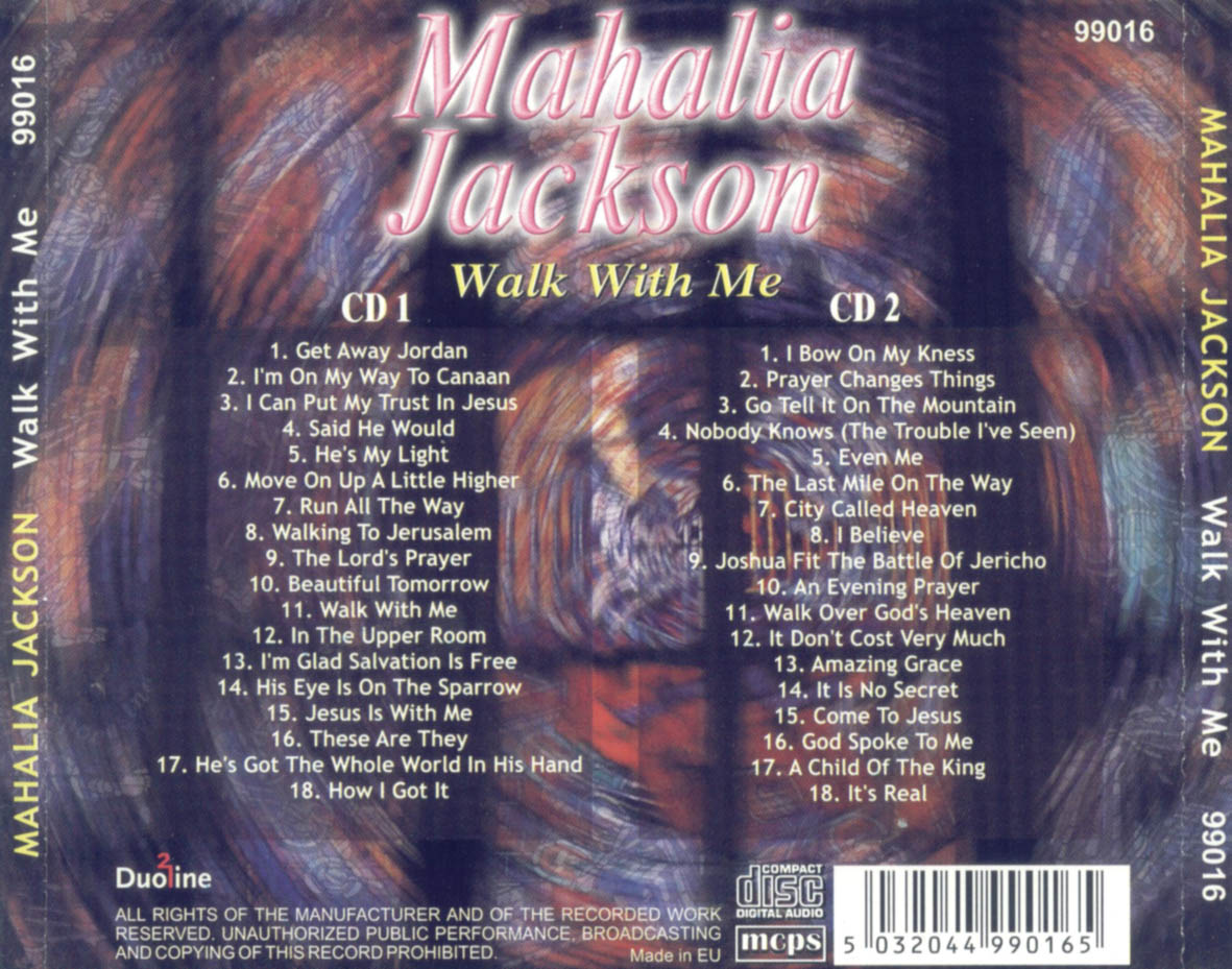 Cartula Trasera de Mahalia Jackson - Walk With Me