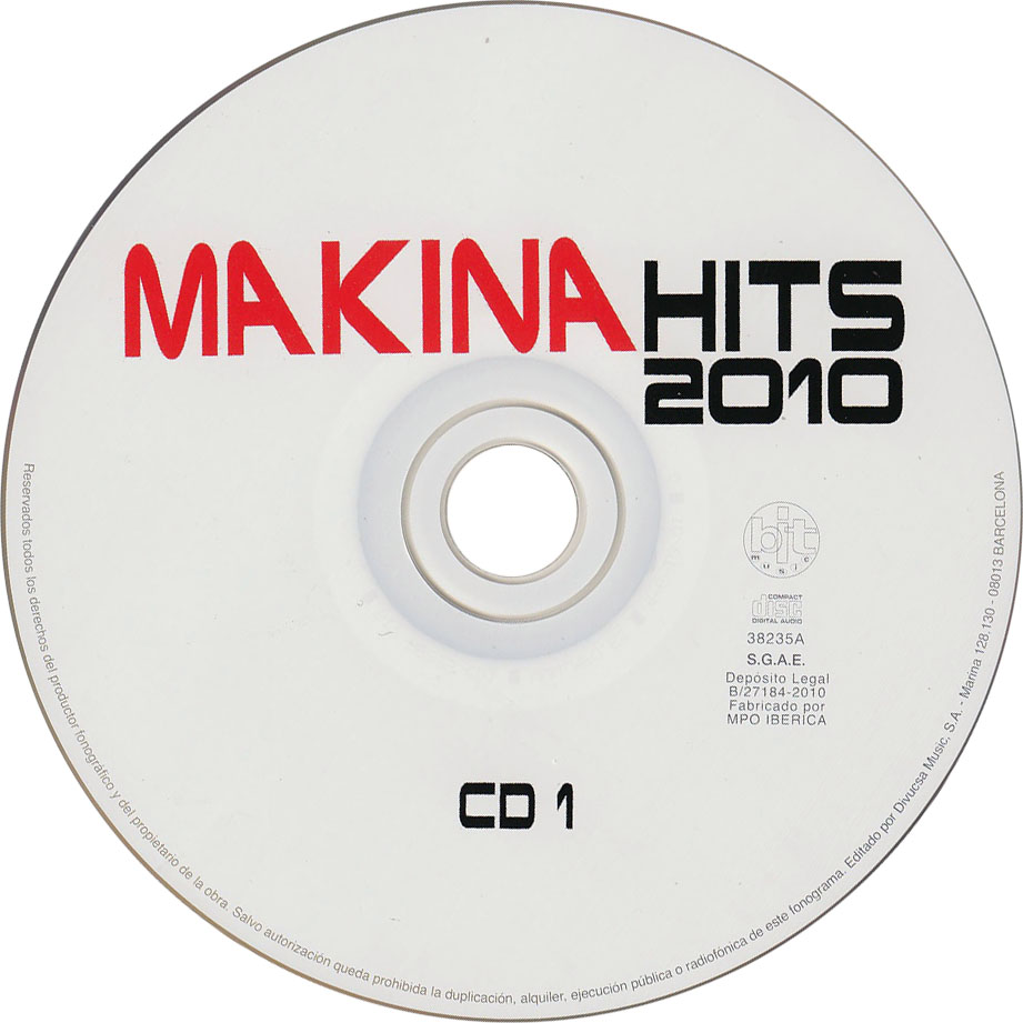 Car�tula Cd1 de Makina Hits 2010