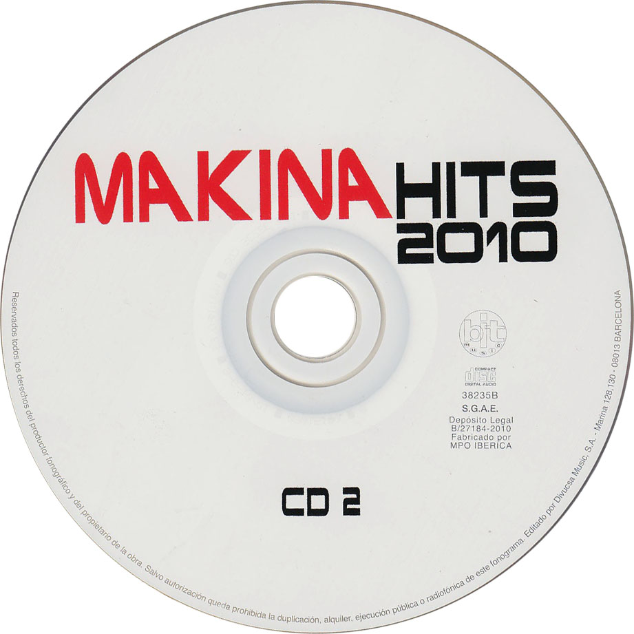 Car�tula Cd2 de Makina Hits 2010