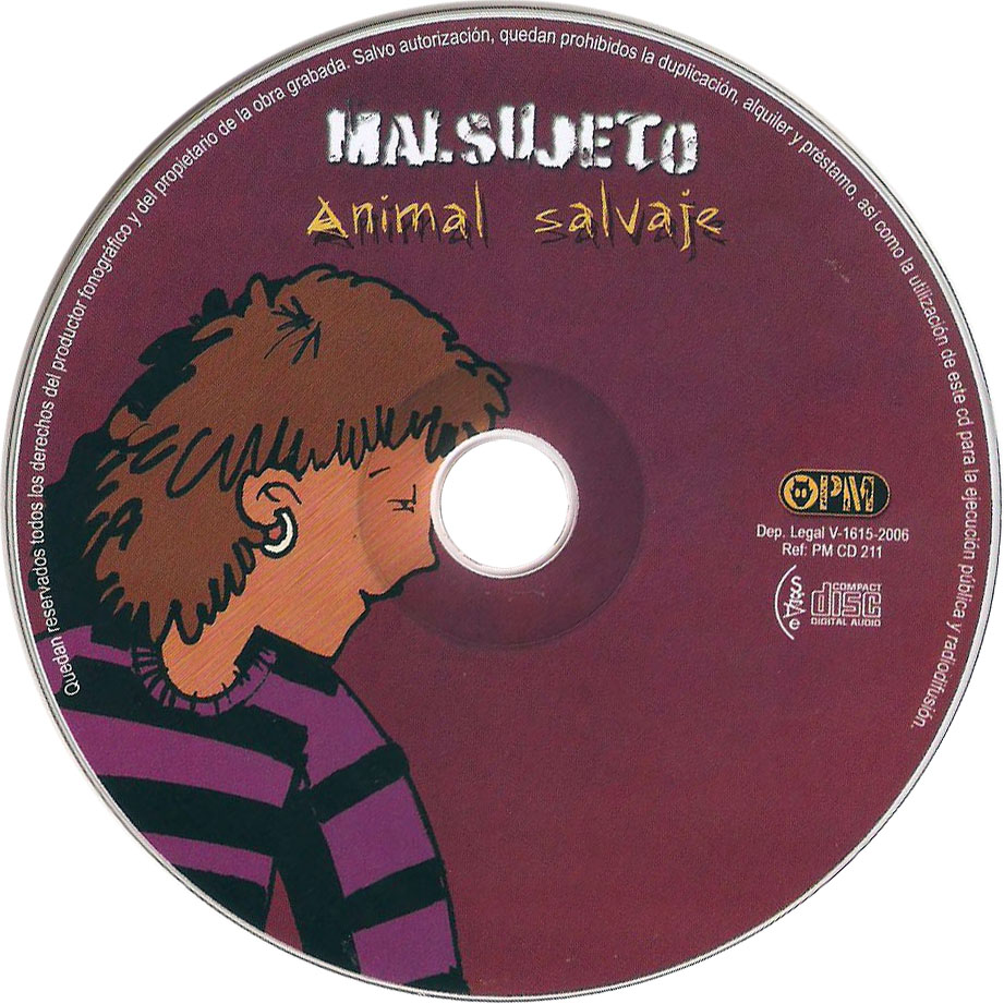 Cartula Cd de Malsujeto - Animal Salvaje