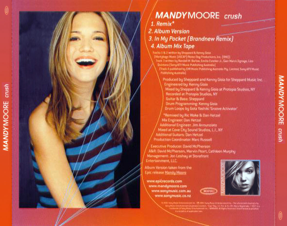 Cartula Trasera de Mandy Moore - Crush (Cd Single)