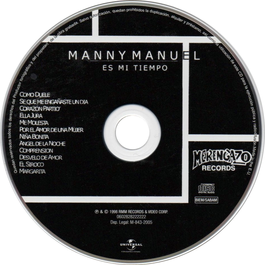 Cartula Cd de Manny Manuel - Es Mi Tiempo