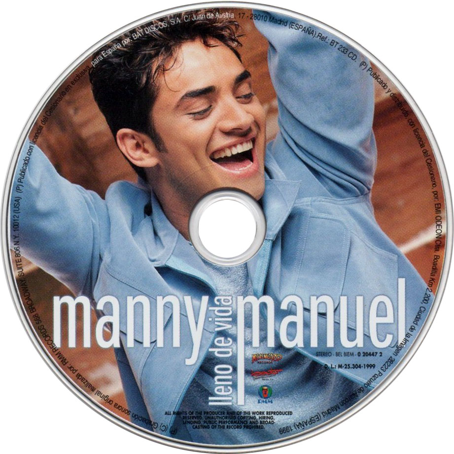 Cartula Cd de Manny Manuel - Lleno De Vida