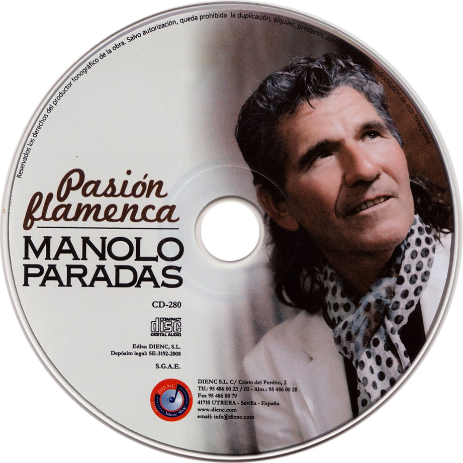 Cartula Cd de Manolo Paradas - Pasion Flamenca