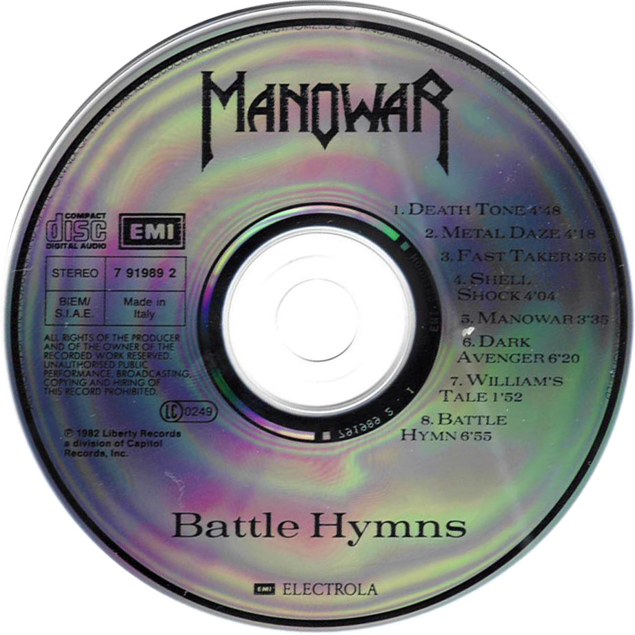 Cartula Cd de Manowar - Battle Hymns