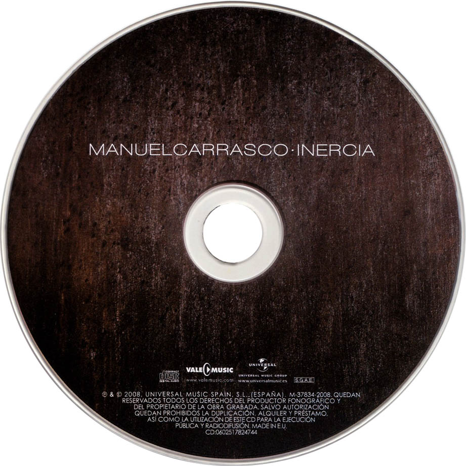 Cartula Cd de Manuel Carrasco - Inercia