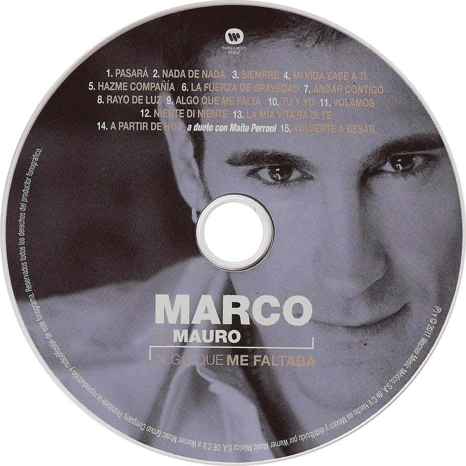 Carátula Cd de Marco Di Mauro - Algo Que Me Faltaba (Edicion Especial)