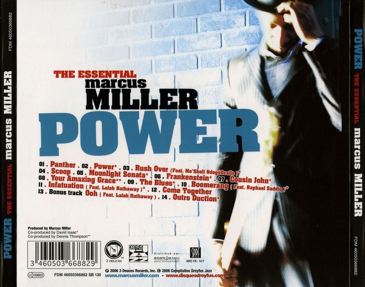 Cartula Trasera de Marcus Miller - Power - The Essential Of Marcus Miller