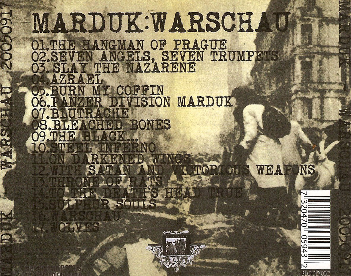 Cartula Trasera de Marduk - Warschau