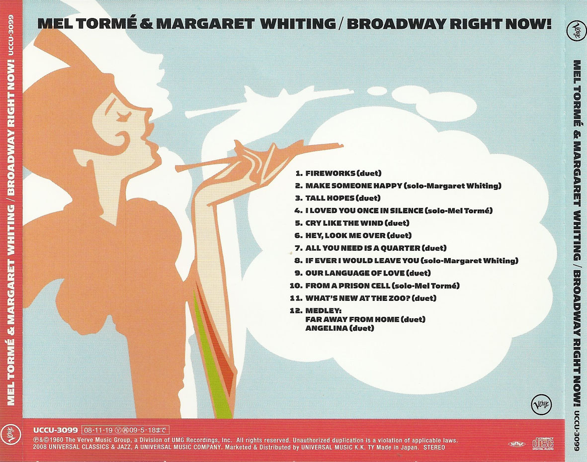 Cartula Trasera de Margaret Whiting & Mel Torme - Broadway, Right Now!