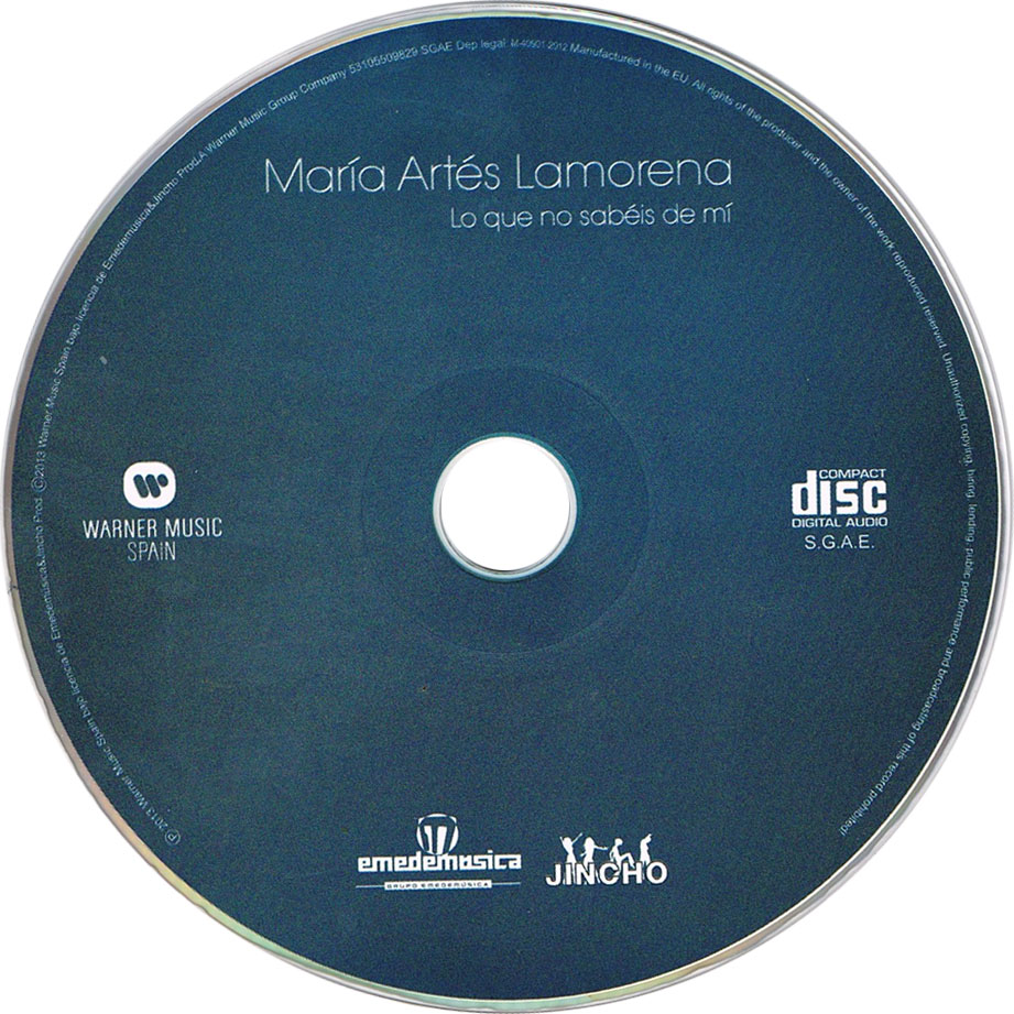 Cartula Cd de Maria Artes Lamorena - Lo Que No Sabeis De Mi