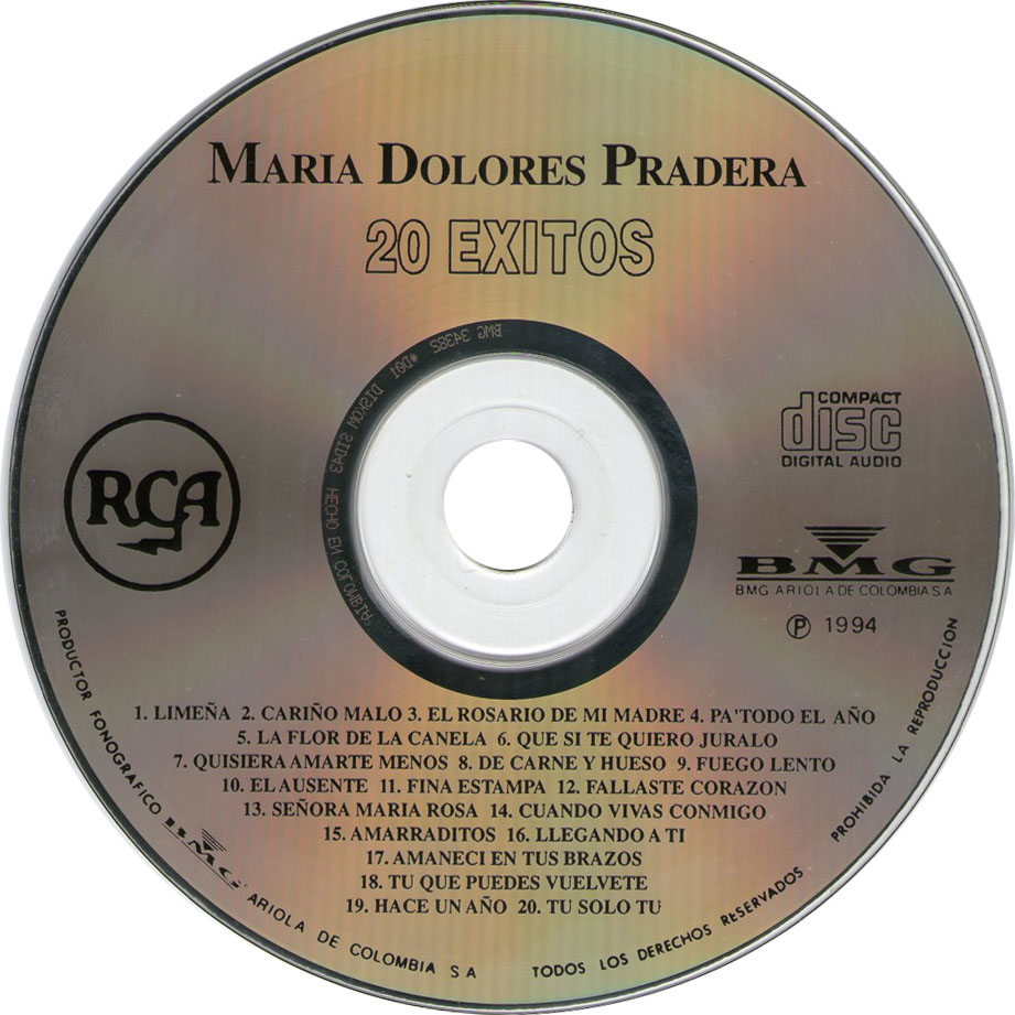 Cartula Cd de Maria Dolores Pradera - La Serie De Los 20 Exitos