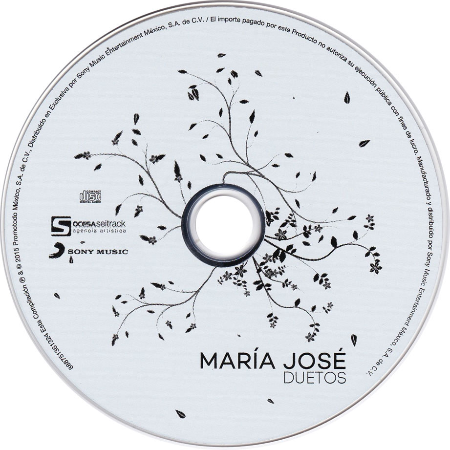 Cartula Cd de Maria Jose - Duetos