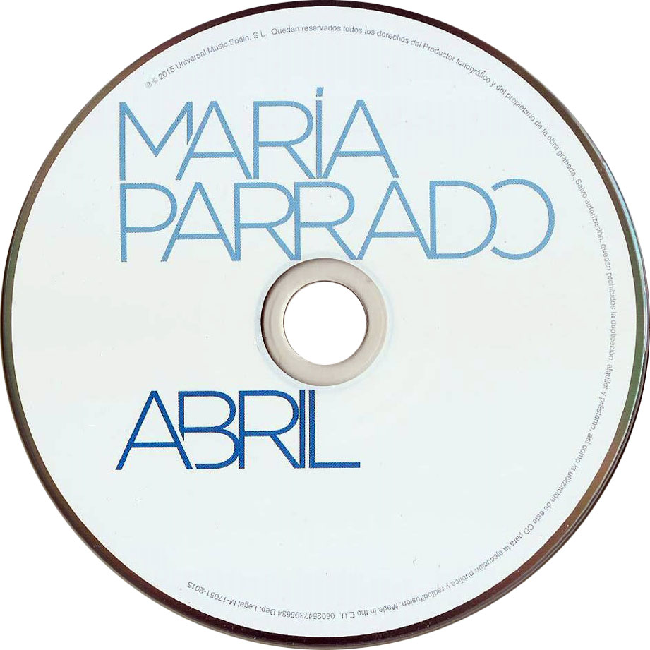Cartula Cd de Maria Parrado - Abril