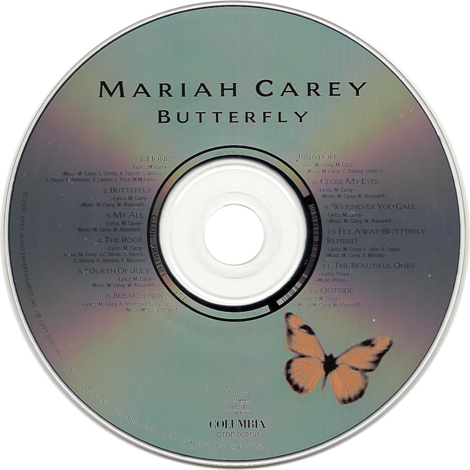 Cartula Cd de Mariah Carey - Butterfly