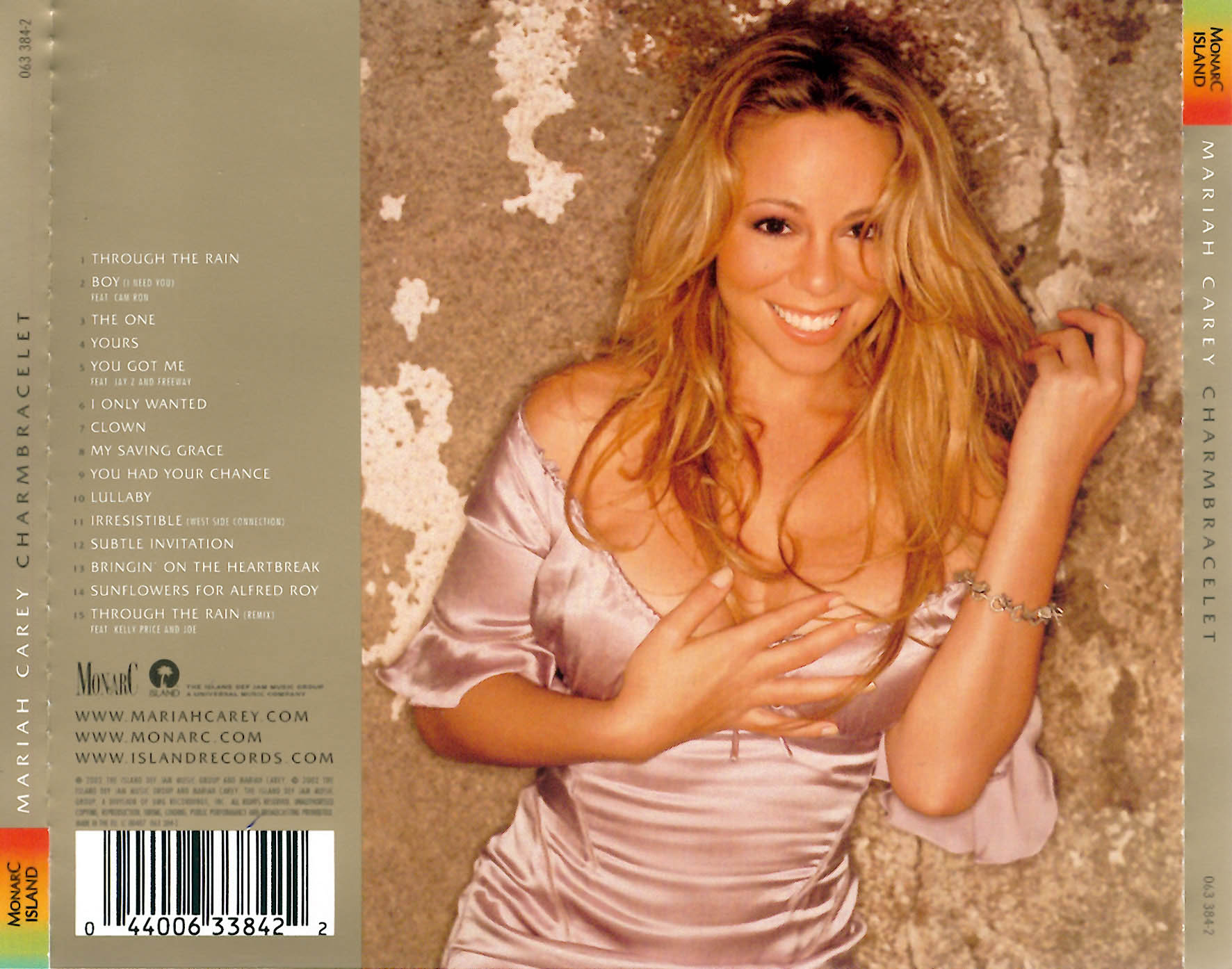 Cartula Trasera de Mariah Carey - Charmbracelet