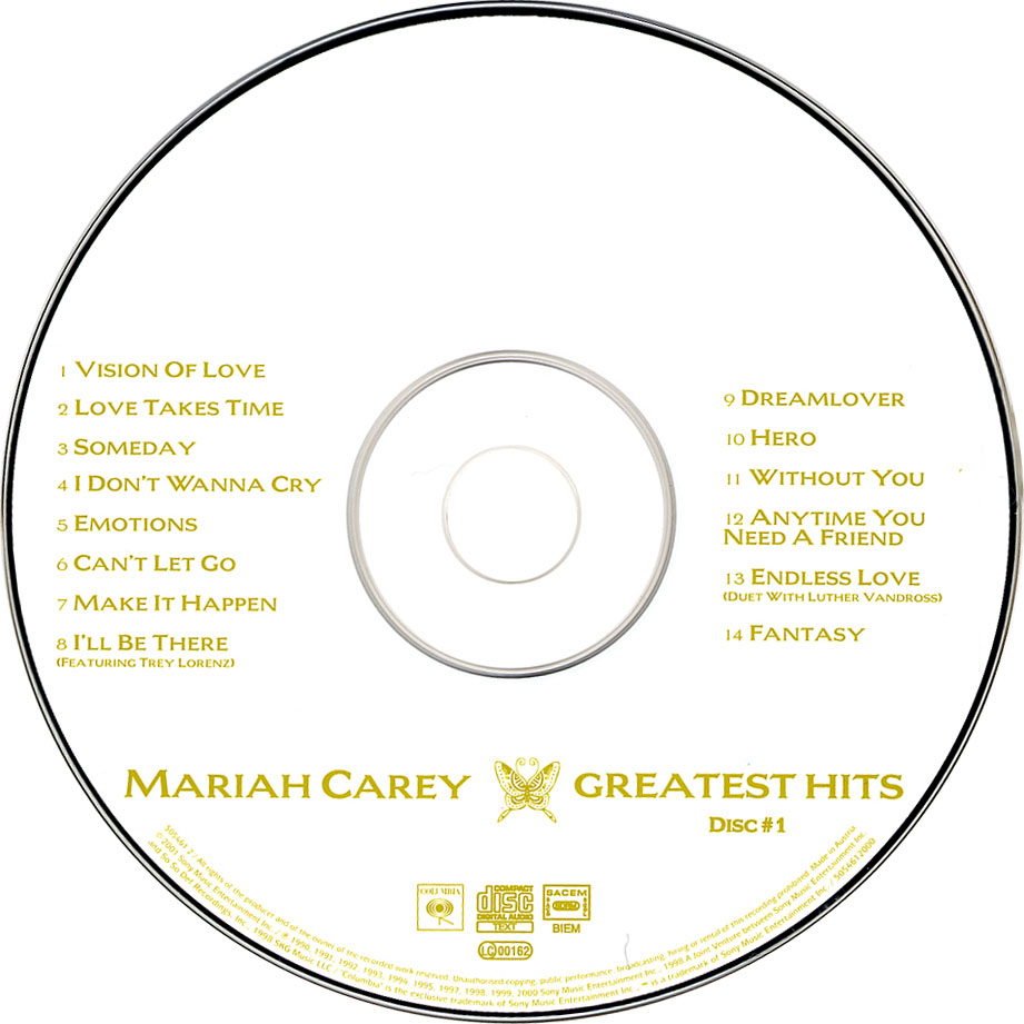 Cartula Cd1 de Mariah Carey - Greatest Hits