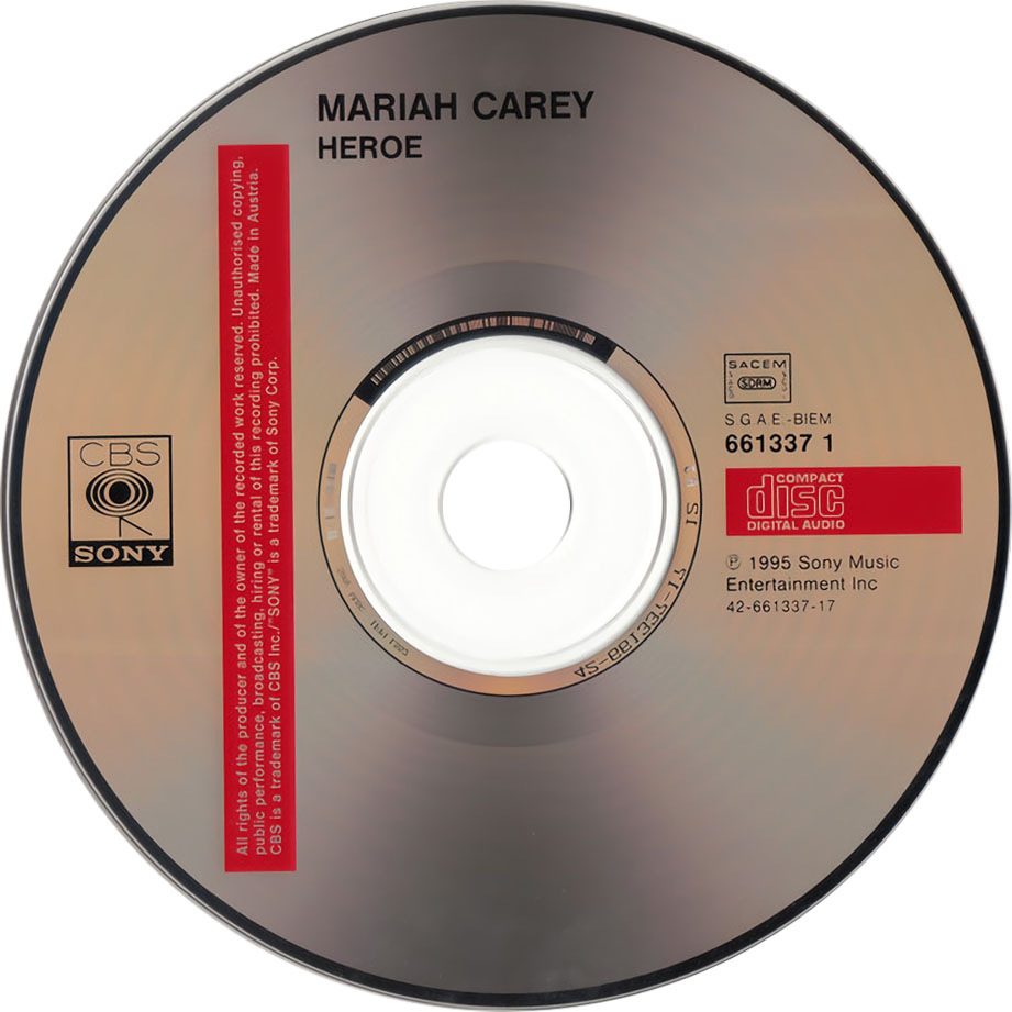 Cartula Cd de Mariah Carey - Heroe (Cd Single)