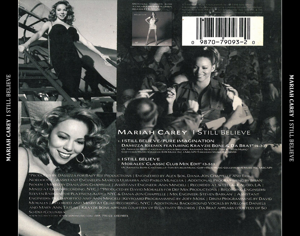 Cartula Trasera de Mariah Carey - I Still Believe (Cd Single)
