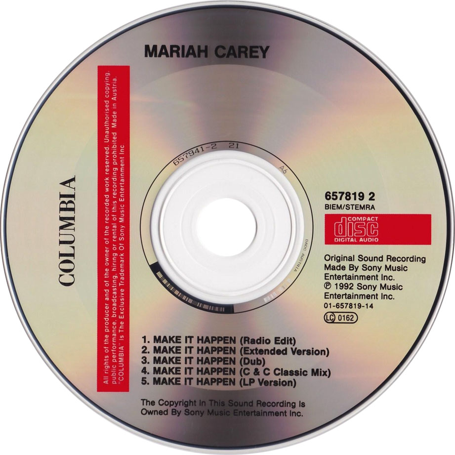 Cartula Cd de Mariah Carey - Make It Happen (Cd Single)