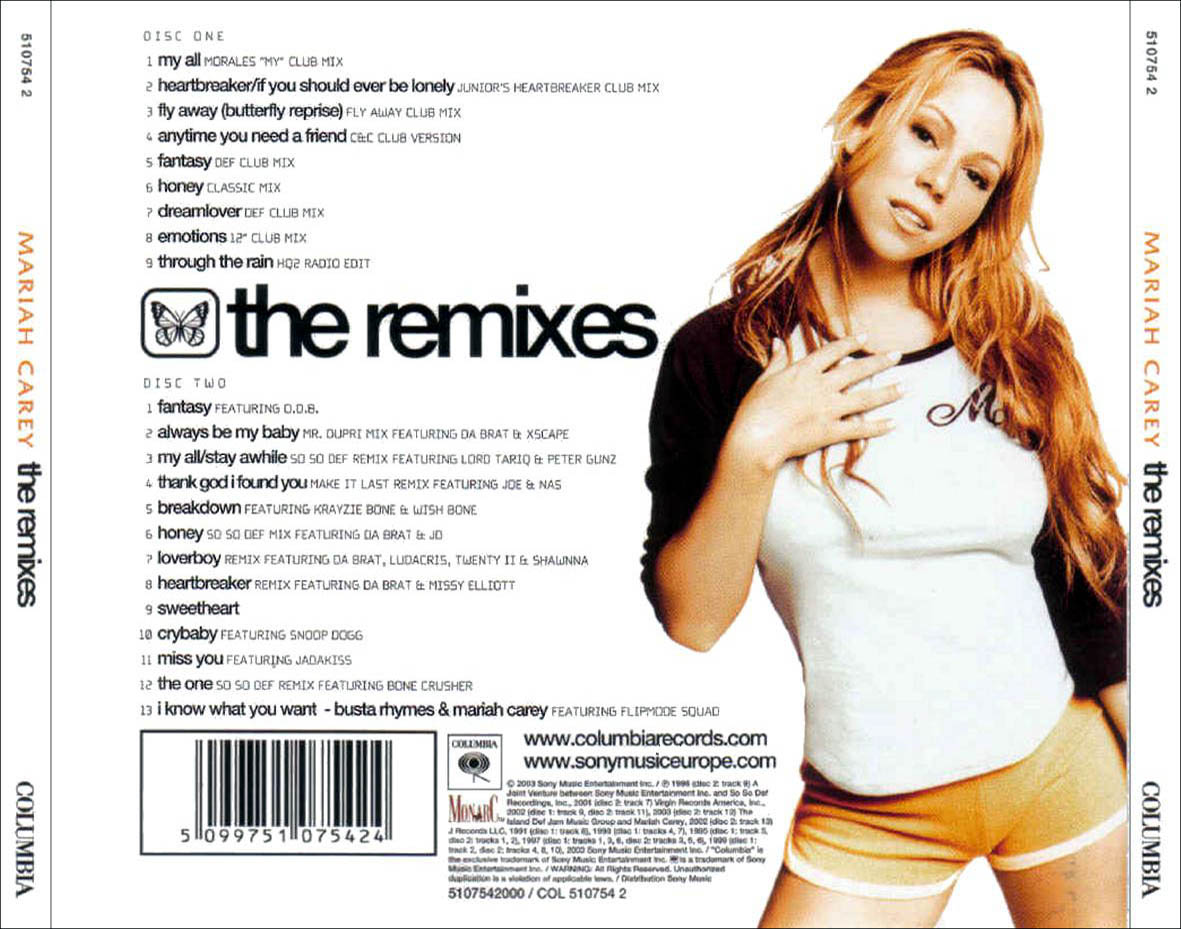 Cartula Trasera de Mariah Carey - The Remixes