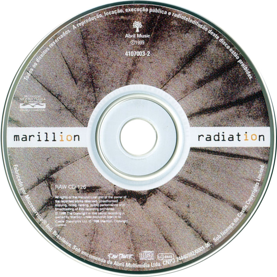 Cartula Cd de Marillion - Radiation