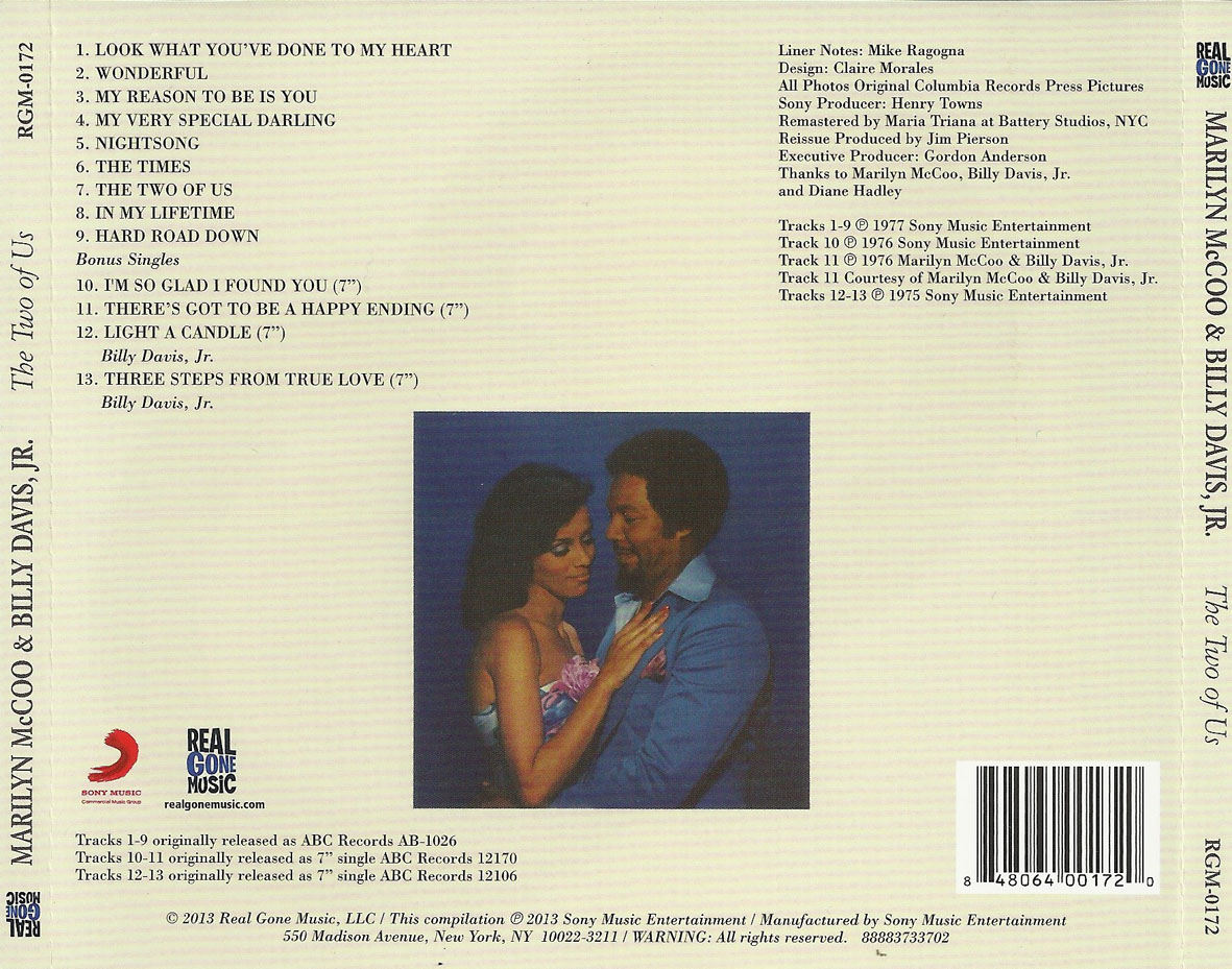 Cartula Trasera de Marilyn Mccoo & Billy Davis Jr. - The Two Of Us (Expanded Edition)