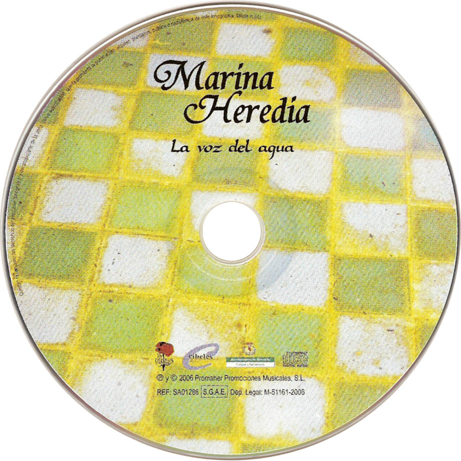 Cartula Cd de Marina Heredia - La Voz Del Agua
