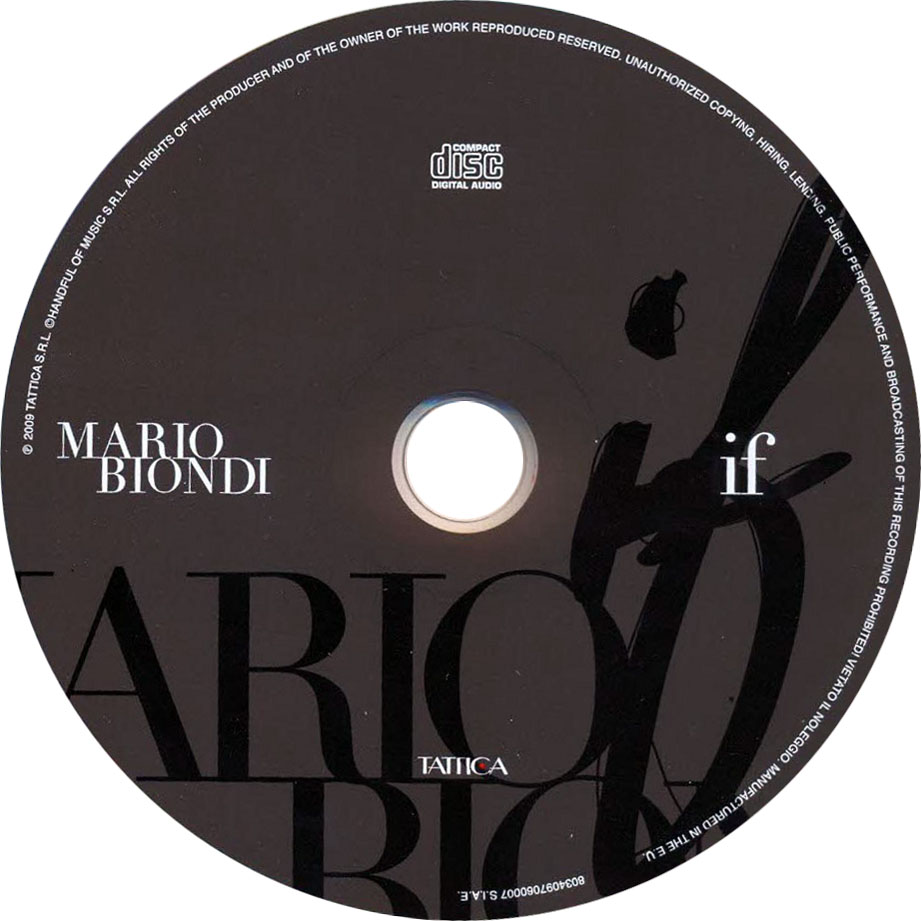 Cartula Cd de Mario Biondi - If