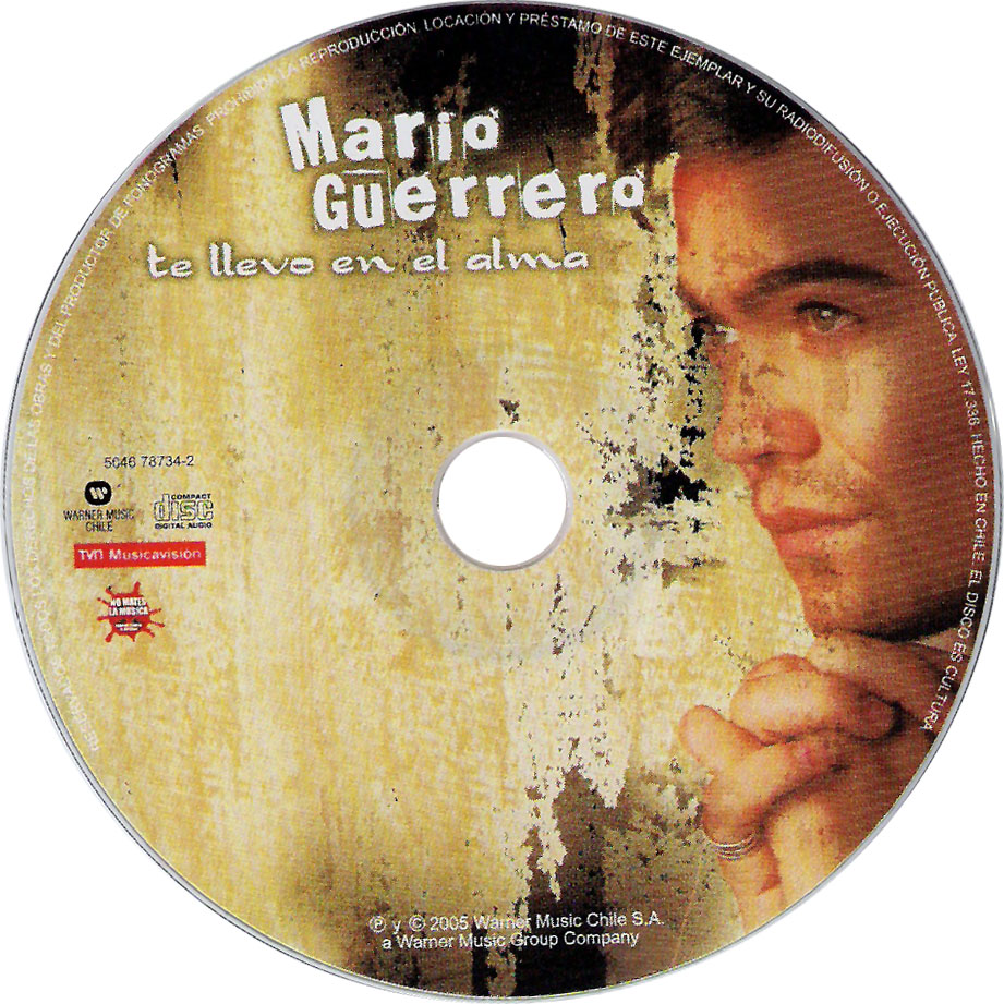 Cartula Cd de Mario Guerrero - Te Llevo En El Alma