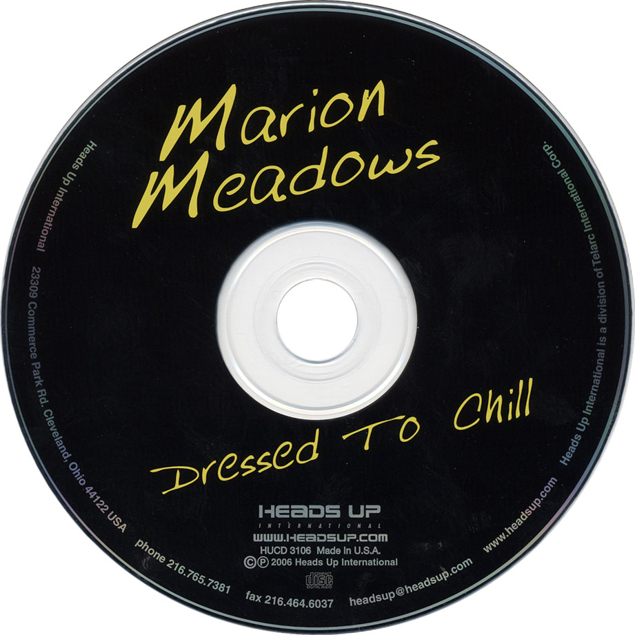 Cartula Cd de Marion Meadows - Dressed To Chill