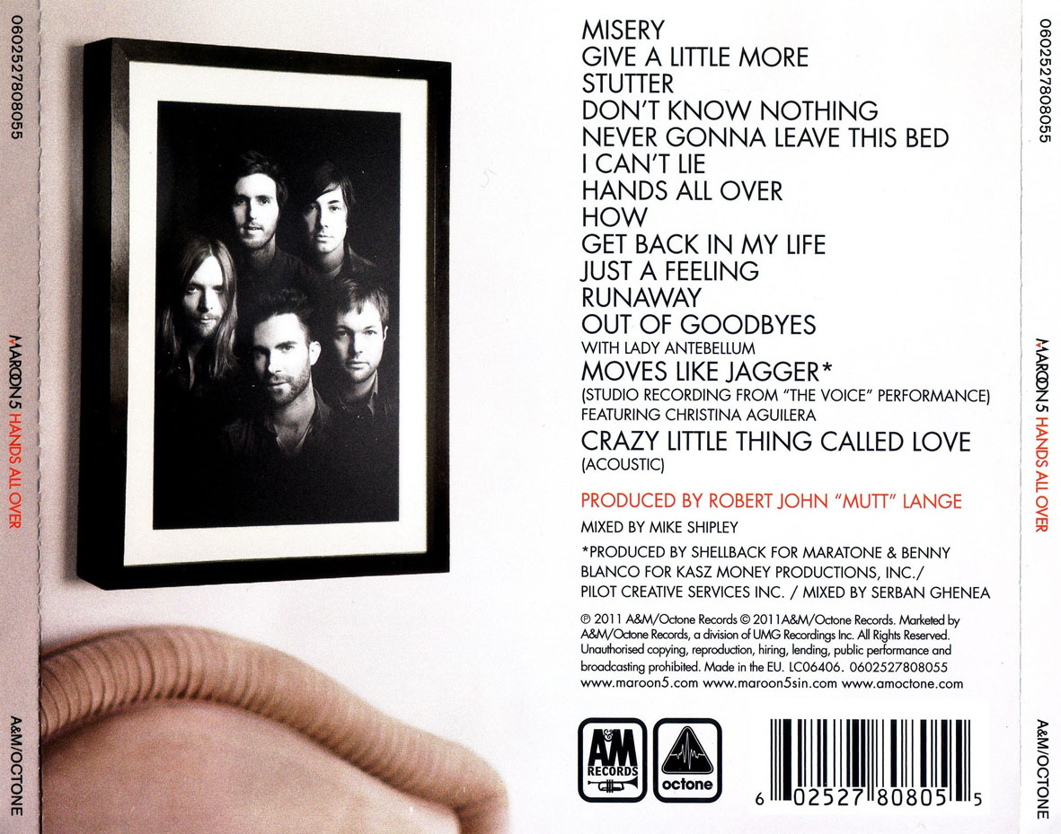 Carátula Trasera de Maroon 5 - Hands All Over (Special Edition)